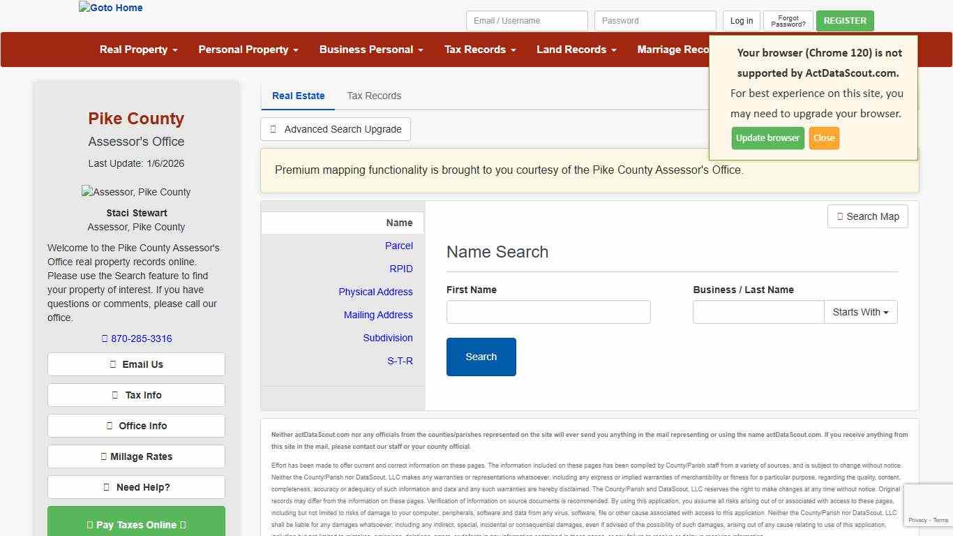Pike County, Arkansas Real Property Search - actDataScout